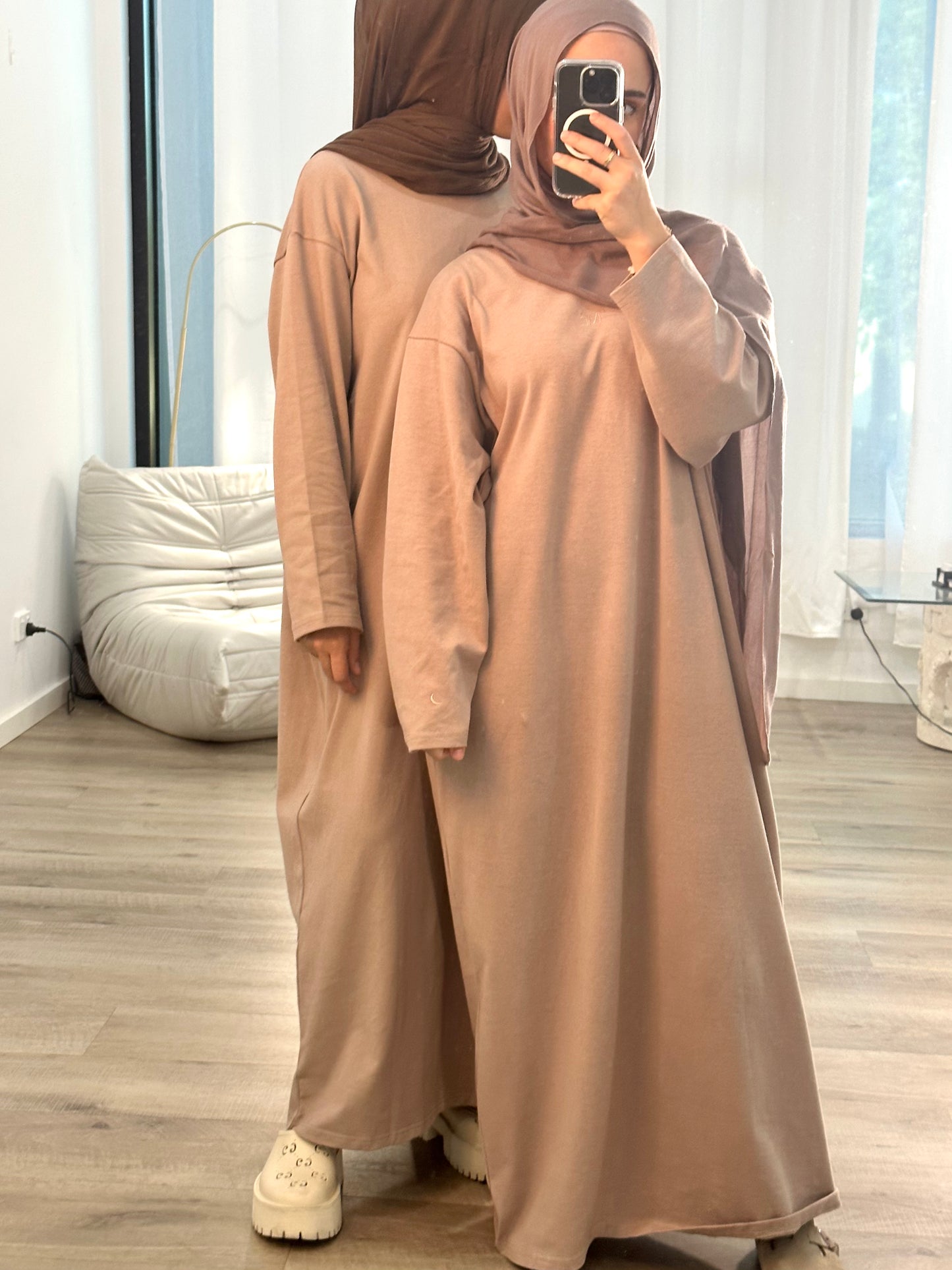 Damascus T-Shirt Dress in Camel